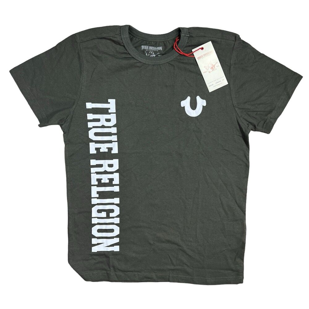 True Religion Green Spellout T Shirt‎ Y2K CrewneckWomen L